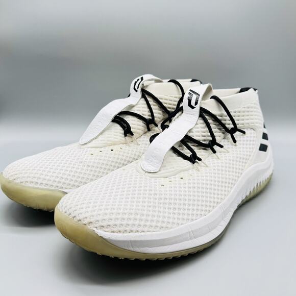 Adidas Shoes Mens 15 White Black Dame 4 Basketball NBA Signature Core Sneakers